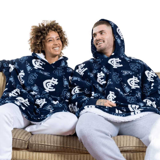 Carlton Blues AFL Adults Sherpie Snugget Onesie Oversized Hoody