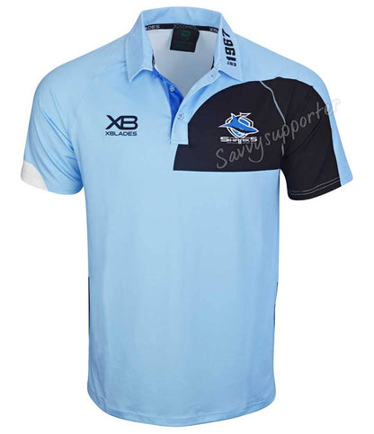 Cronulla Sharks Sky Media Polo Shirt