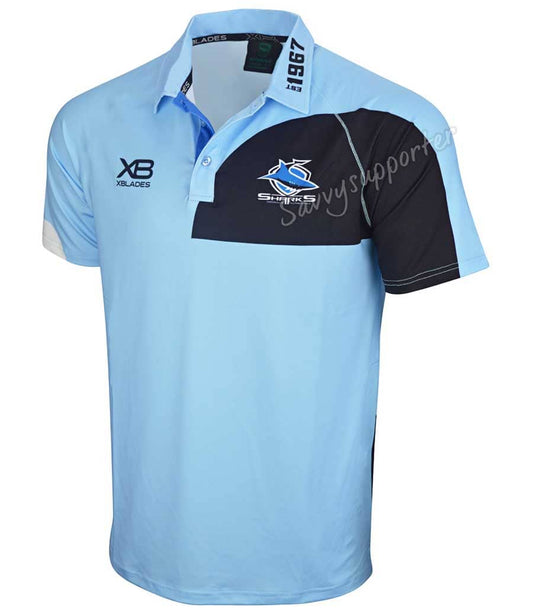 Cronulla Sharks Sky Media Polo Shirt