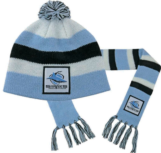 Cronulla Sharks NRL Baby Beanie and Scarf Combo