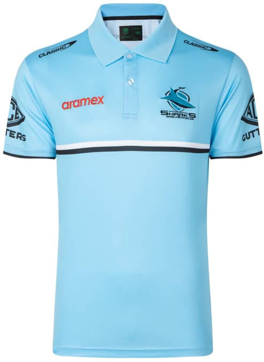 Cronulla Sharks 2023 NRL Mens Sky Players Polo Shirt