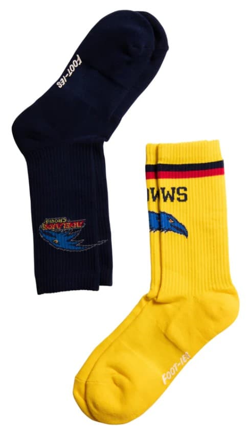 Adelaide Crows AFL Adults Sports Crew Logo 2 Pack Socks