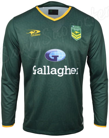 Australian Kangaroos 2024 NRL Mens Long Sleeve Training Shirt