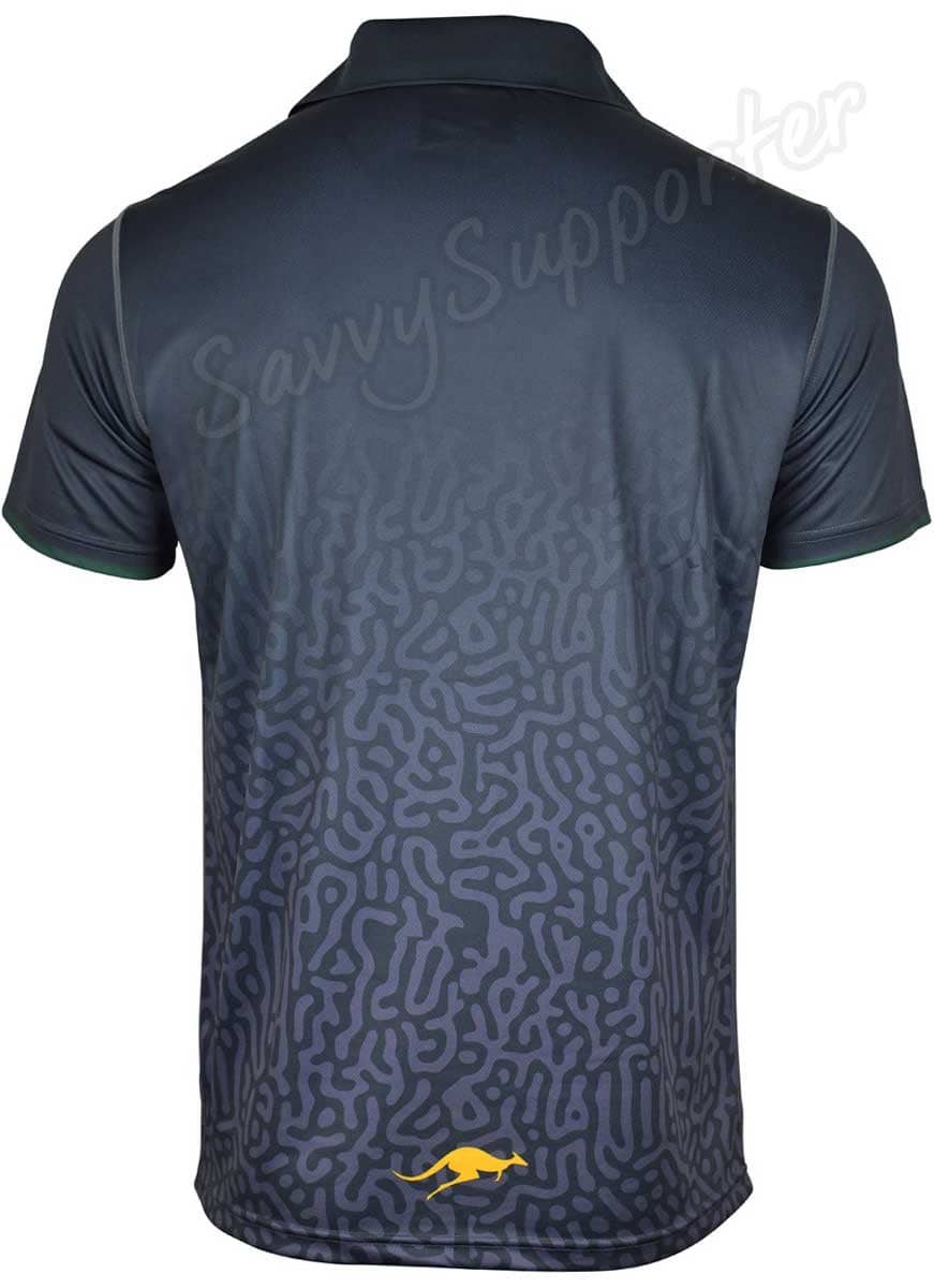 Australian Kangaroos 2024 NRL Mens Grey Media Polo Shirt