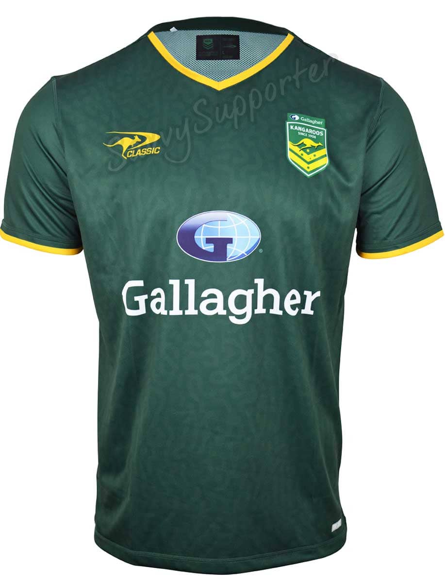 Australian Kangaroos 2024 NRL Mens Green Training Shirt