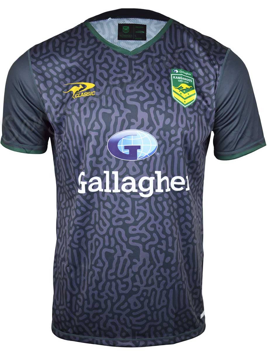 Australian Kangaroos 2024 NRL Mens Grey Training Shirt