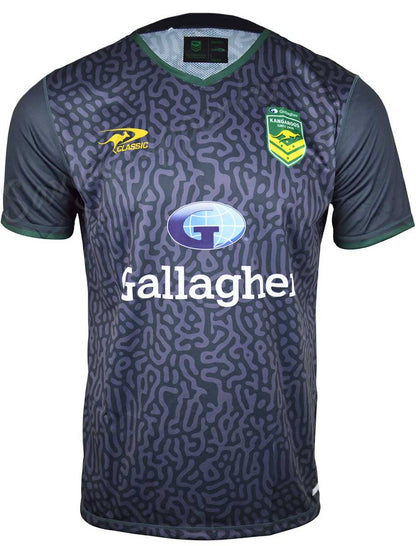 Australian Kangaroos 2024 NRL Mens Grey Training Shirt
