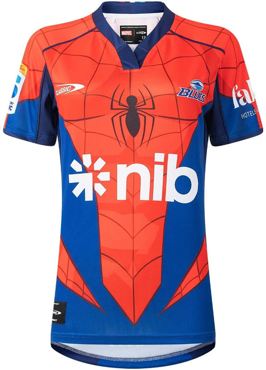 Auckland Blues 2025 Rugby Union Ladies Spiderman Marvel Jersey