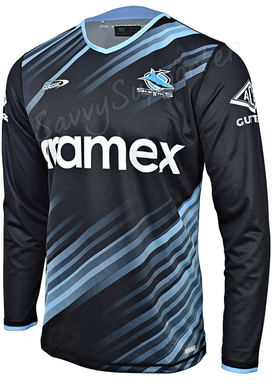Cronulla Sharks 2024 NRL Mens Long Sleeve Training Shirt