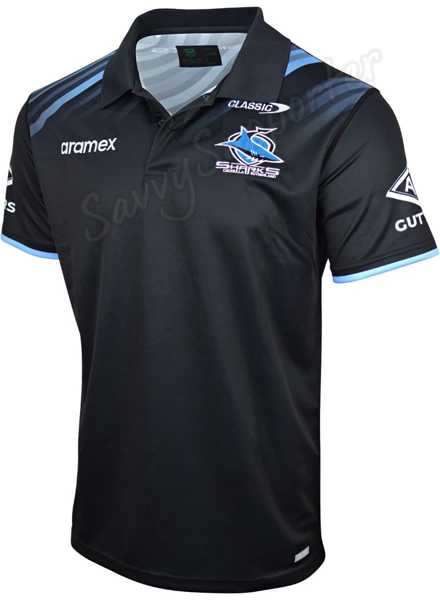 Cronulla Sharks 2024 NRL Mens Media Polo Shirt