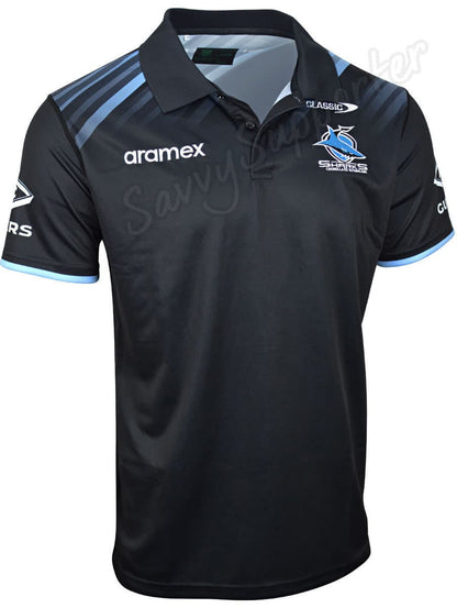 Cronulla Sharks 2024 NRL Mens Media Polo Shirt