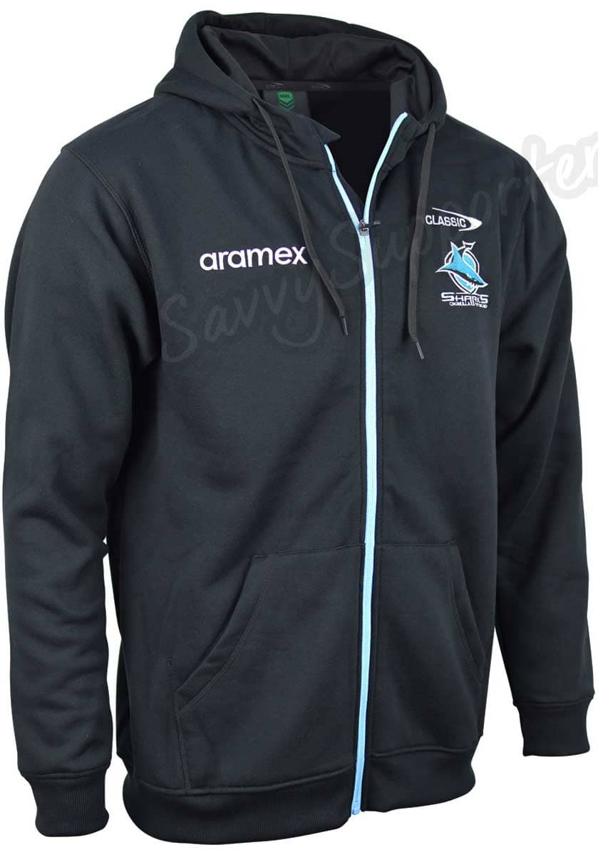 Cronulla Sharks 2024 NRL Mens Full Zip Fleece Hoodie