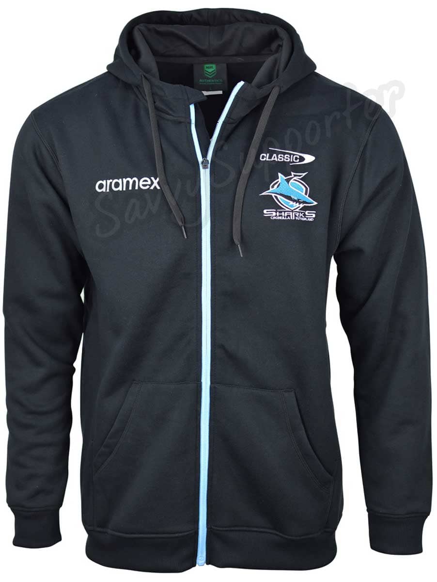 Cronulla Sharks 2024 NRL Mens Full Zip Fleece Hoodie