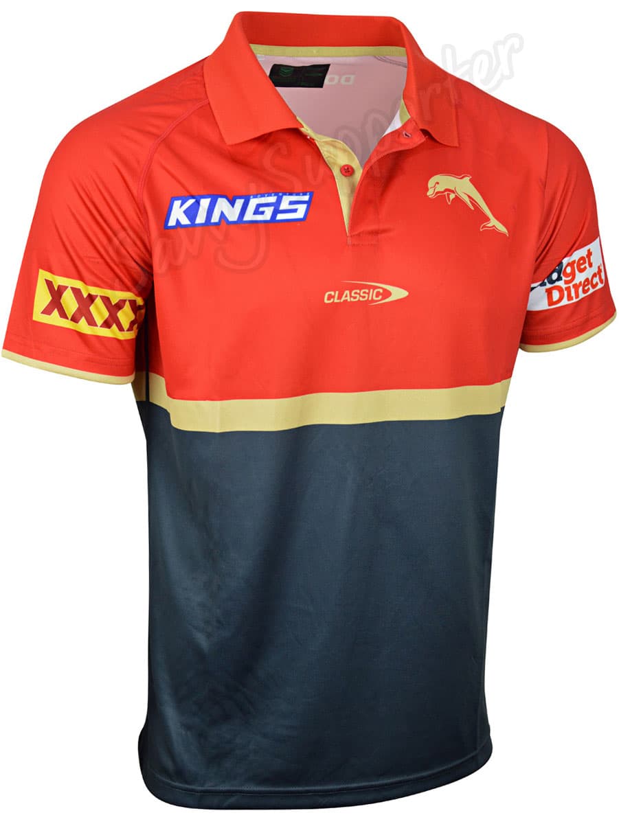 Redcliffe Dolphins 2024 NRL Mens Media Polo Shirt