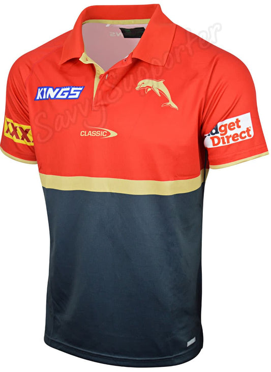 Redcliffe Dolphins 2024 NRL Mens Media Polo Shirt