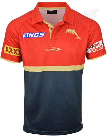 Redcliffe Dolphins 2024 NRL Mens Media Polo Shirt