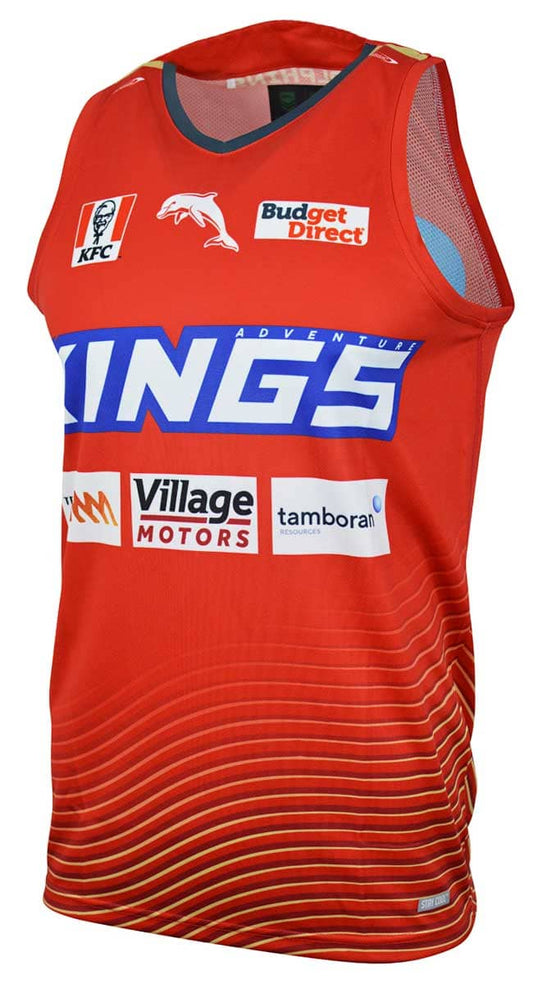 Redcliffe Dolphins 2024 NRL Mens Red Training Singlet