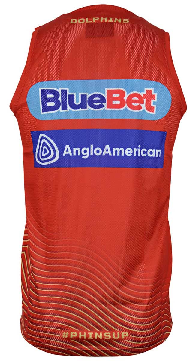 Redcliffe Dolphins 2024 NRL Mens Red Training Singlet