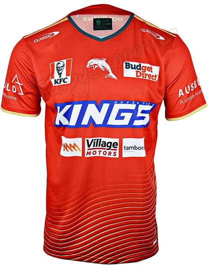 Redcliffe Dolphins 2024 NRL Mens Red Training Shirt