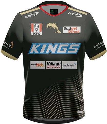 Redcliffe Dolphins 2024 NRL Kids Charcoal Training Shirt