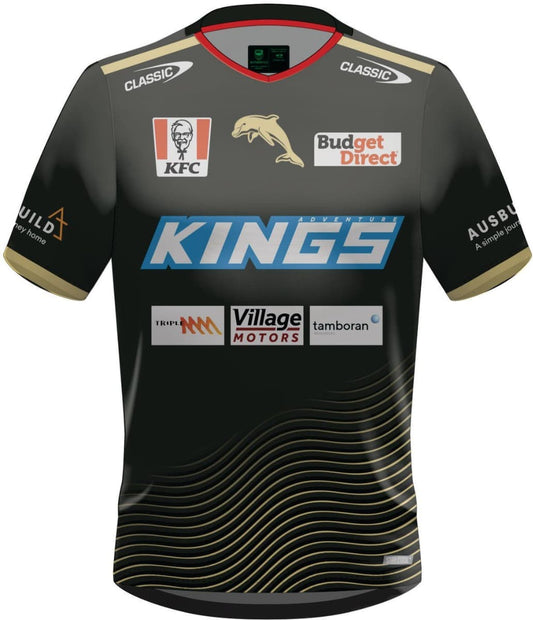 Redcliffe Dolphins 2024 NRL Kids Charcoal Training Shirt