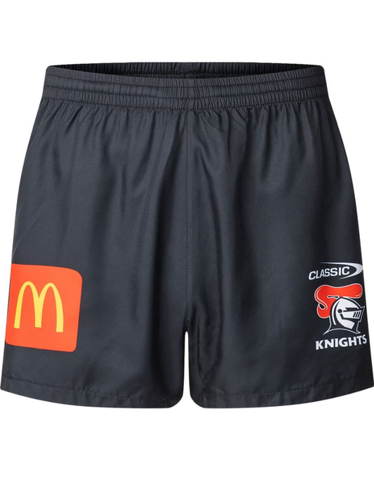 Newcastle Knights 2025 NRL Mens Black Training Gym Shorts