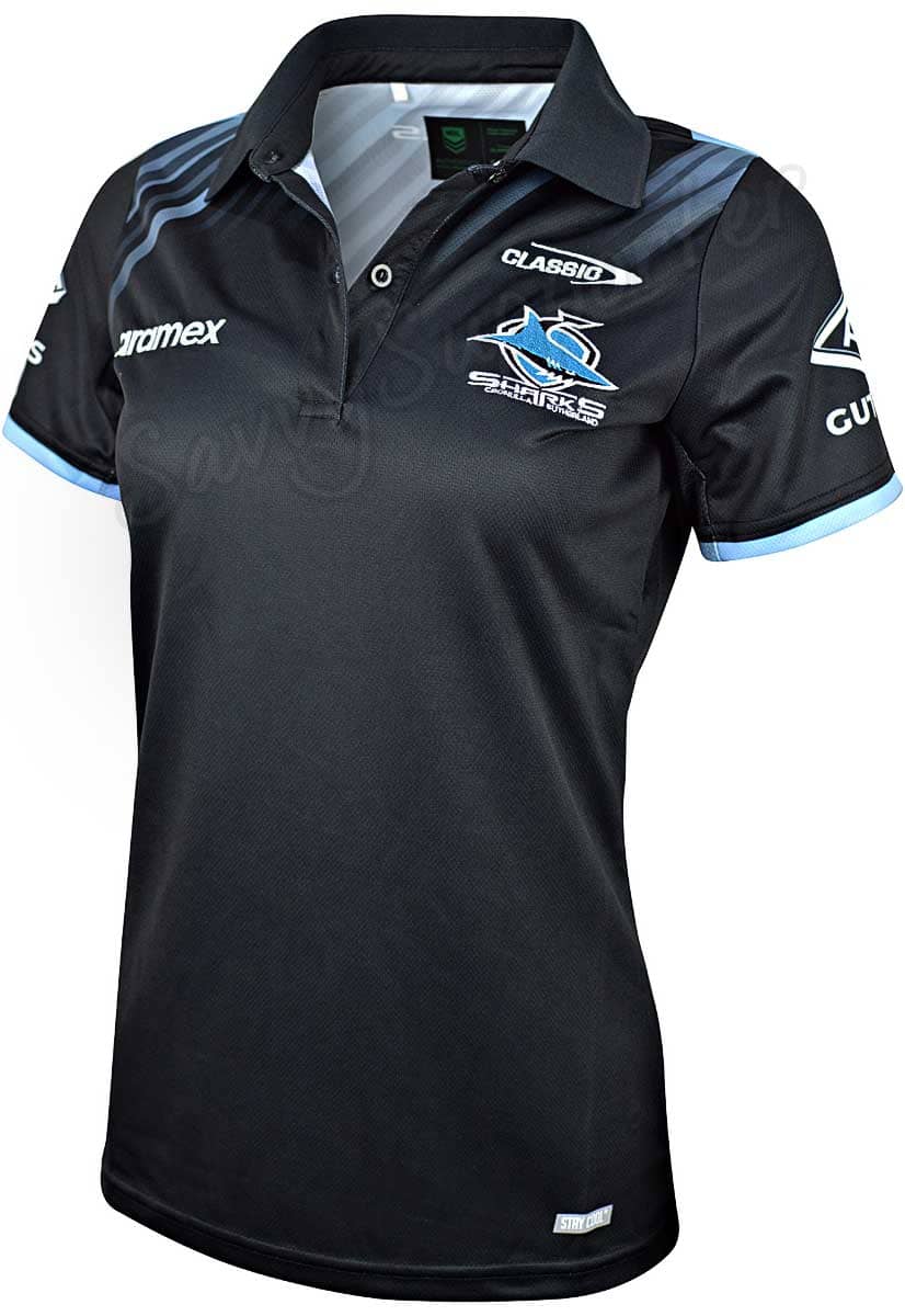 Cronulla Sharks 2024 NRL Ladies Media Polo Shirt