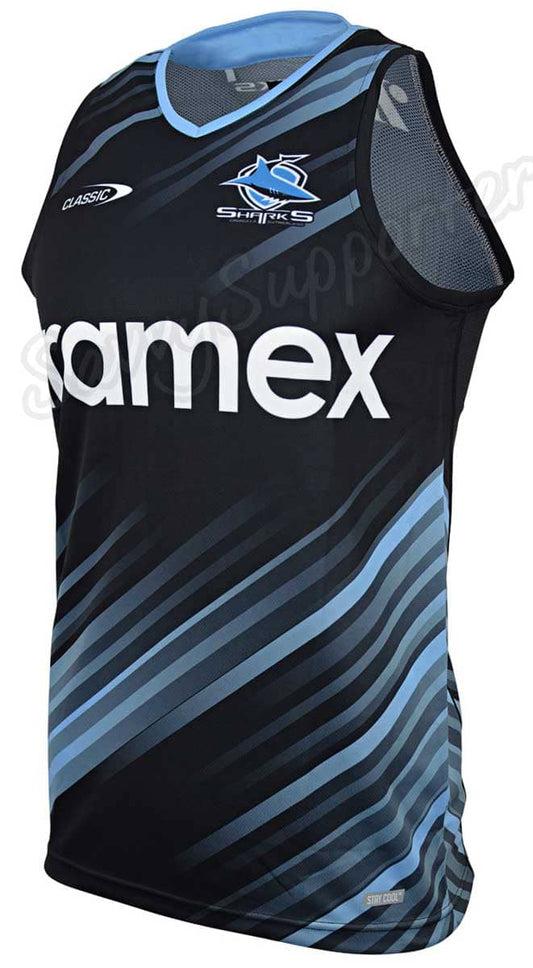 Cronulla Sharks 2024 NRL Mens Black Training Singlet