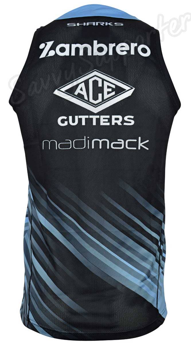 Cronulla Sharks 2024 NRL Mens Black Training Singlet