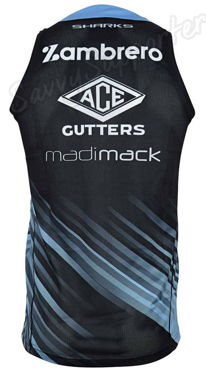 Cronulla Sharks 2024 NRL Mens Black Training Singlet