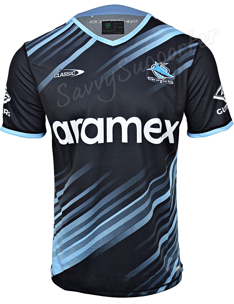 Cronulla Sharks 2024 NRL Mens Black Training Shirt