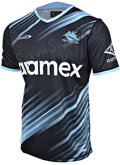 Cronulla Sharks 2024 NRL Mens Black Training Shirt