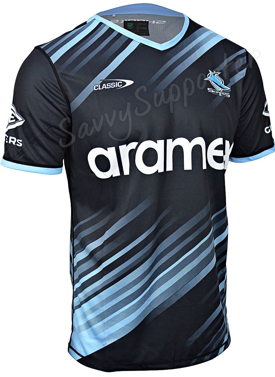 Cronulla Sharks 2024 NRL Mens Black Training Shirt