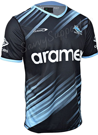 Cronulla Sharks 2024 NRL Mens Black Training Shirt