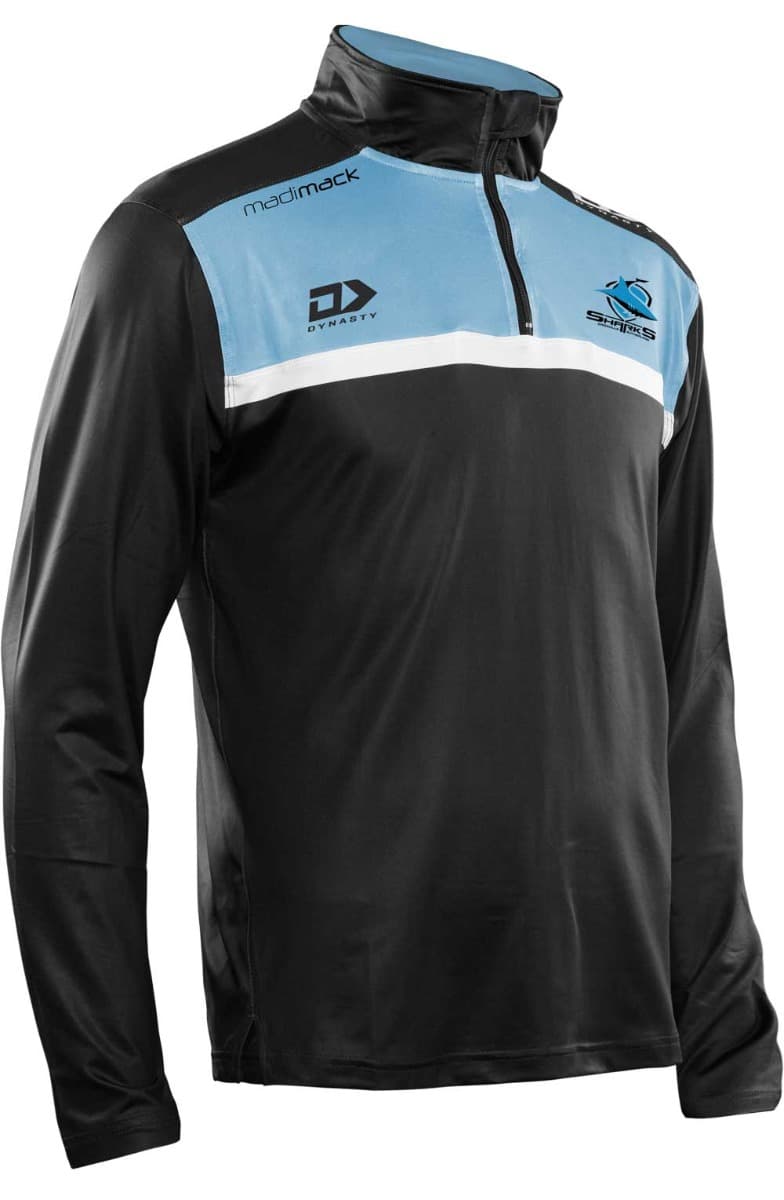 Cronulla Sharks 1/4 Zip Long Sleeve Tee