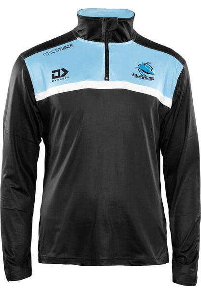 Cronulla Sharks 1/4 Zip Long Sleeve Tee