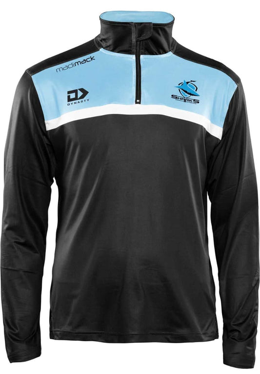 Cronulla Sharks 1/4 Zip Long Sleeve Tee