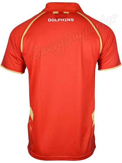 Redcliffe Dolphins 2023 NRL Mens Red Players Polo Shirt