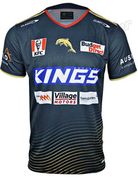 Redcliffe Dolphins NRL Mens Charcoal Training Shirt