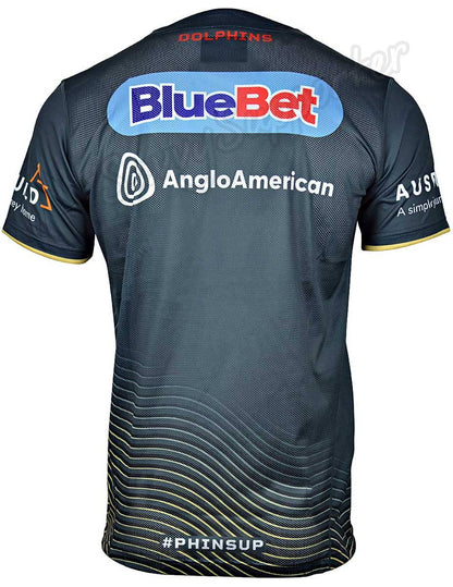 Redcliffe Dolphins 2024 NRL Mens Charcoal Training Shirt