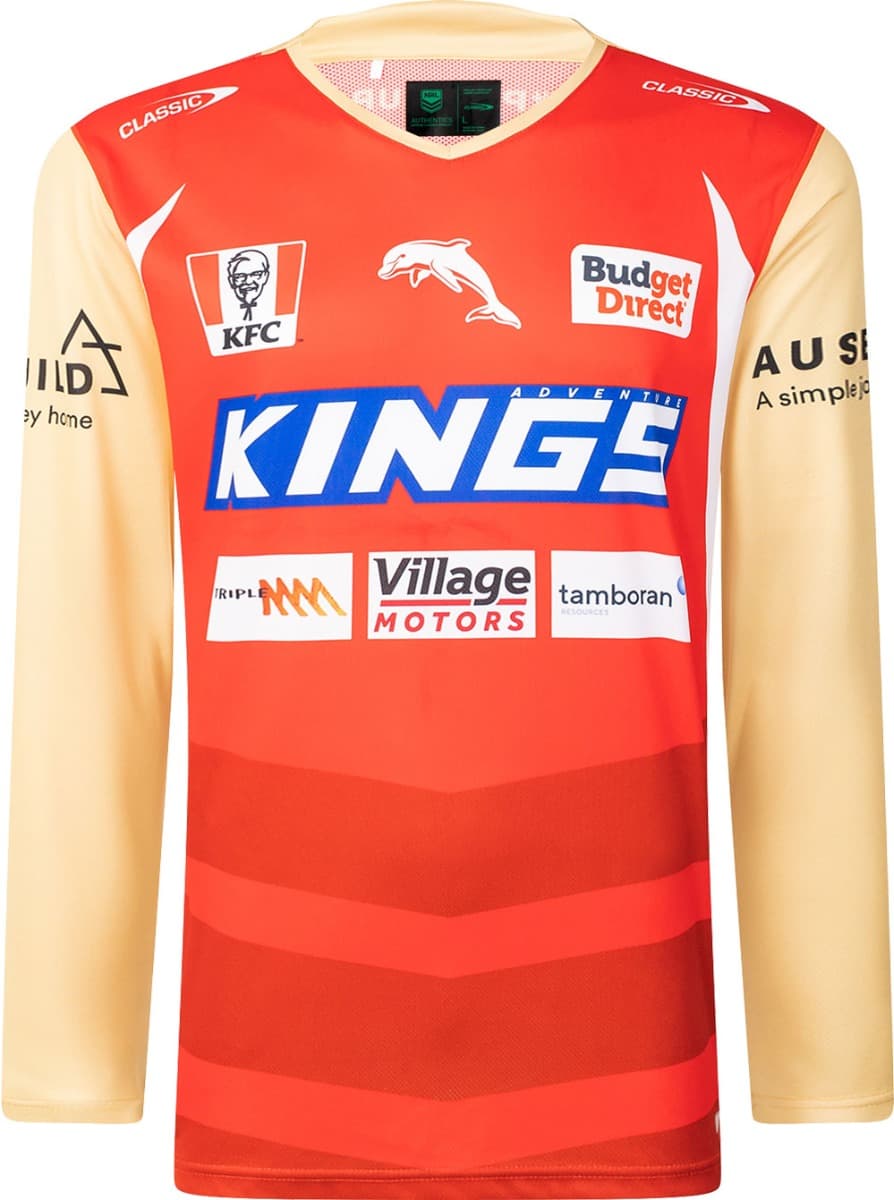 Redcliffe Dolphins 2025 NRL Mens Long Sleeve Shirt