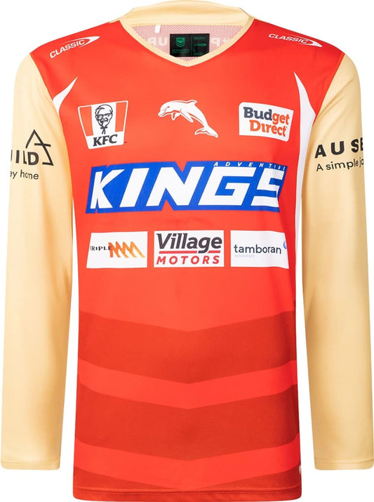 Redcliffe Dolphins 2025 NRL Mens Long Sleeve Shirt