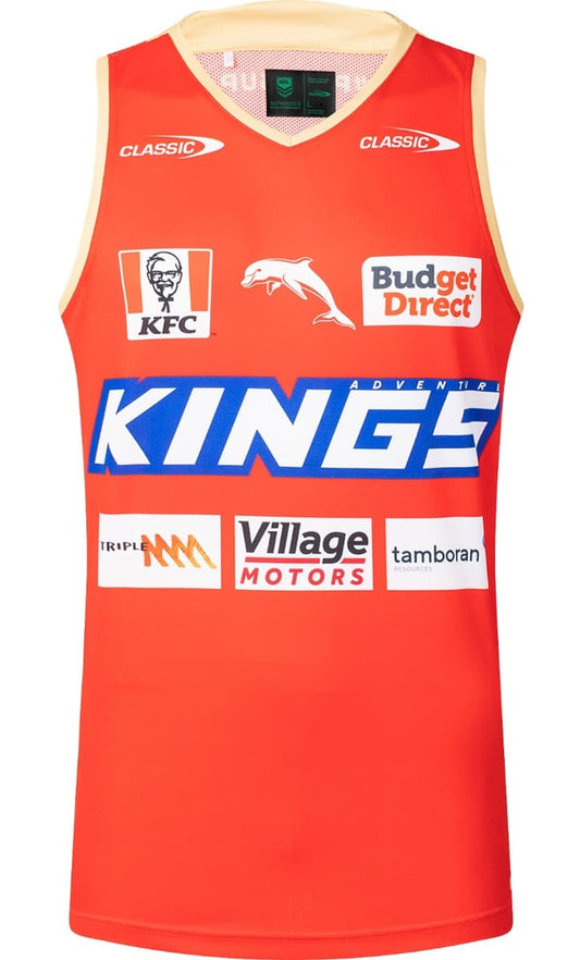Redcliffe Dolphins 2025 NRL Mens Red Training Singlet