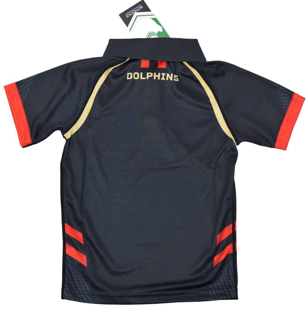 Redcliffe Dolphins 2023 NRL Kids Black Players Polo Shirt
