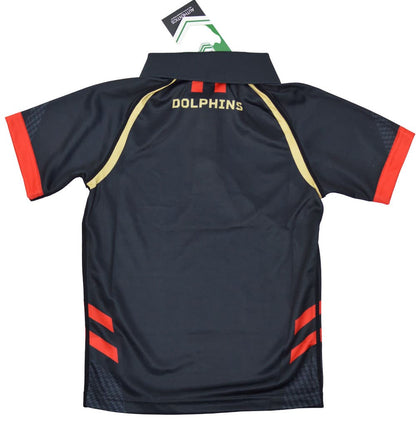 Redcliffe Dolphins 2023 NRL Kids Black Players Polo Shirt