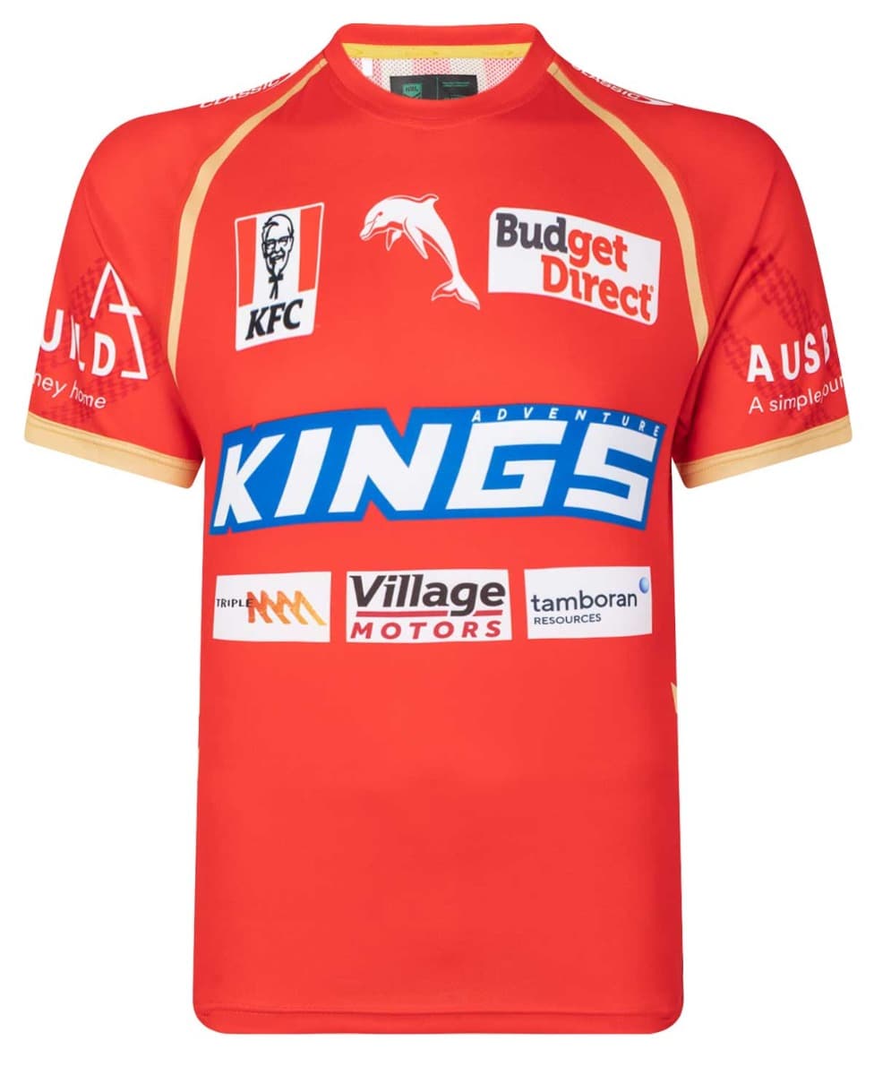 Redcliffe Dolphins 2023 NRL Mens Red Coaches Training Shirt