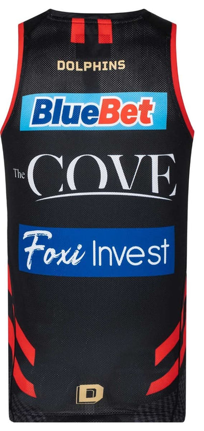 Redcliffe Dolphins 2023 NRL Mens Black Training Singlet