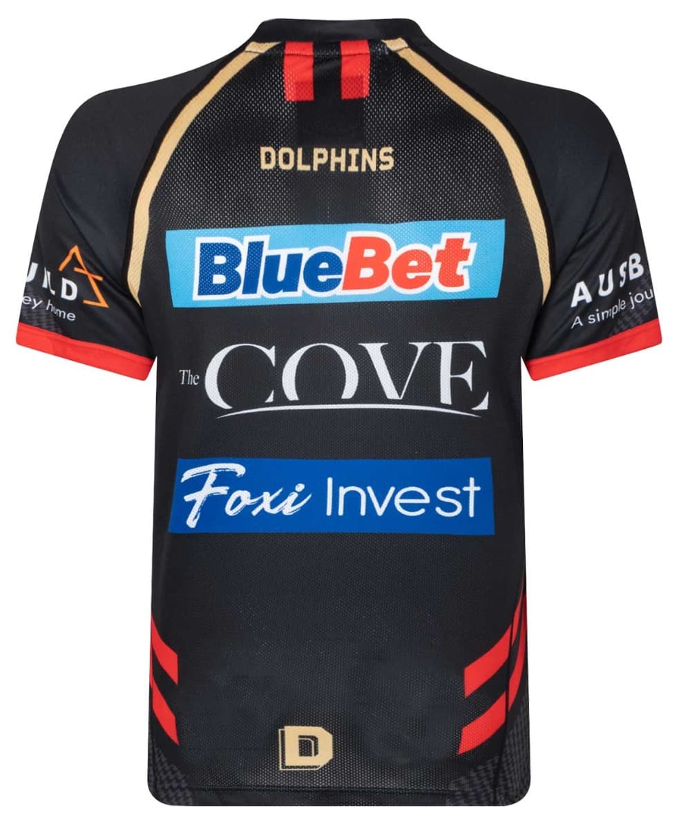 Redcliffe Dolphins 2023 NRL Mens Black Training Shirt