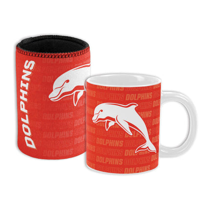 Dolphins NRL Can Cooler and Mug Gift Pack