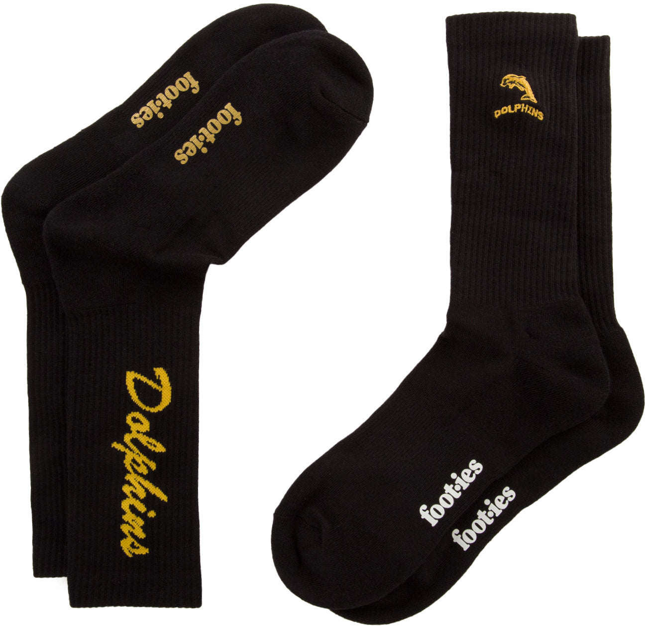 Dolphins 2026 NRL Mens Black Sneaker Sock 2 Pack Size 8-13 Mens
